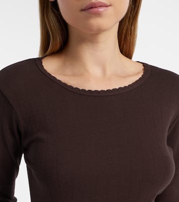 Pointelle cotton T-shirt | Leset