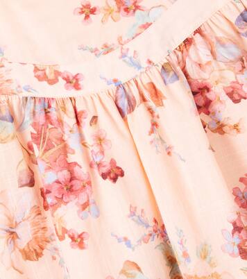 فستان من القطن بطبعات الورود | Zimmermann Kids