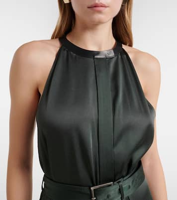 Belted satin crêpe halterneck gown | Tom Ford