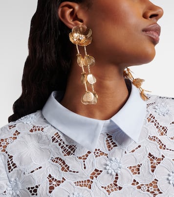 Embellished floral drop earrings | Self-Portrait