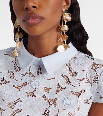 Embellished floral drop earrings | Self-Portrait