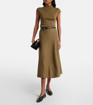 Virgin wool midi skirt  | Jardin des Orangers