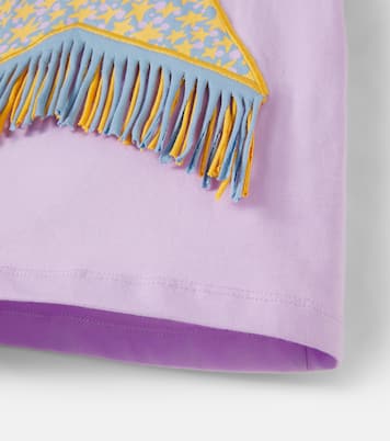 Camiseta de jersey de algodón estampada con flecos | Stella McCartney Kids