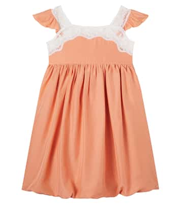 Kleid aus Seide mit Spitze | Chloé Kids