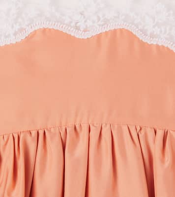 Lace-trimmed silk dress | Chloé Kids