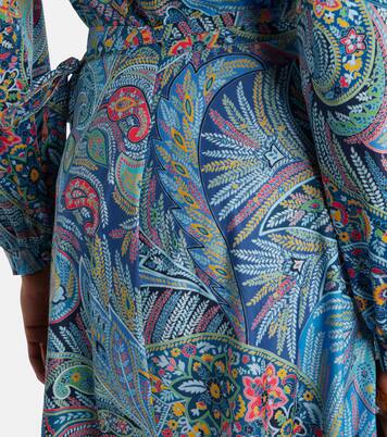 Printed ruffled cotton-blend midi skirt | Etro