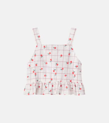 Salvia printed cotton poplin top | Cozmo