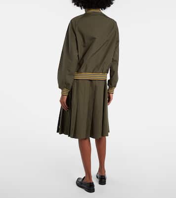 Pleated poplin midi skirt | Prada