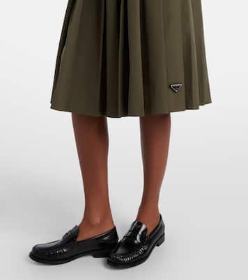 Pleated poplin midi skirt | Prada