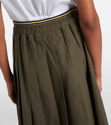 Pleated poplin midi skirt | Prada