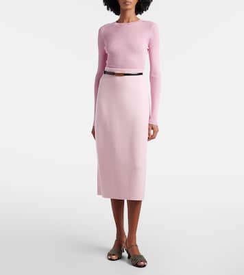 Sandalias con cuña Drew de piel con tachuelas | Khaite