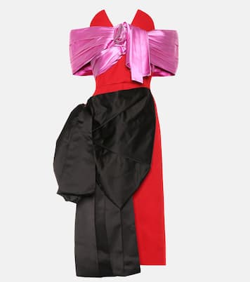 Vestido de lana y seda asimétrico | Prada