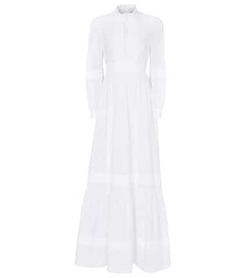 Robe de mariée longue Ulrica en coton mélangé | Erdem