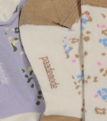 2 paires de chaussettes en coton mélangé à fleurs | Paade Mode