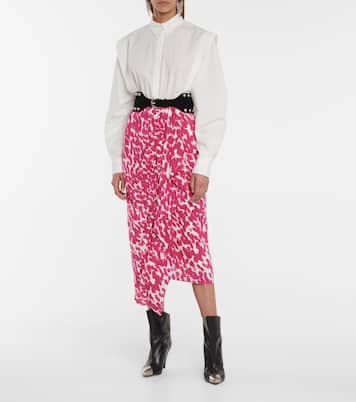 Vestido midi Bree de seda elástica estampada | Isabel Marant