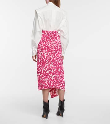 Vestido midi Bree de seda elástica estampada | Isabel Marant