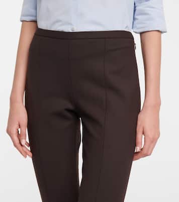 Sovino mid-rise wool-blend pants | The Row