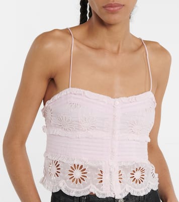 Top cropped Delphine in cotone e seta | Isabel Marant