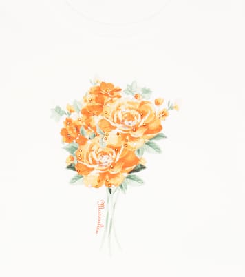 T-shirt en coton mélangé à fleurs | Monnalisa