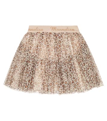 Falda de tul con estampado de leopardo | Monnalisa