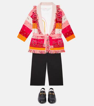 Cardigan Striped Bandana aus Kaschmir | Alanui Kids