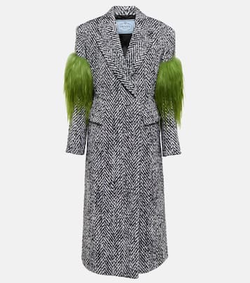 Abrigo de tweed con borrego | Prada