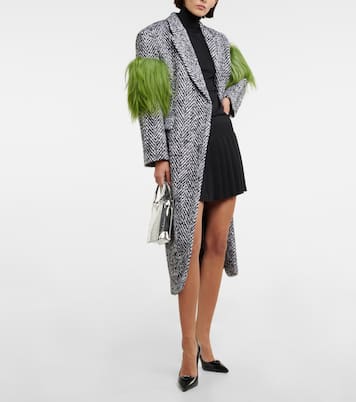 Abrigo de tweed con borrego | Prada