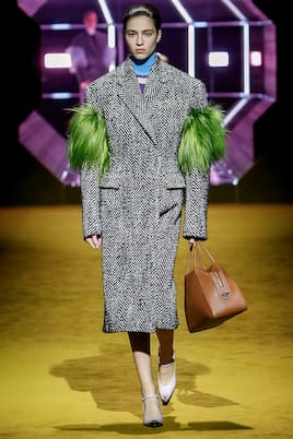 Abrigo de tweed con borrego | Prada