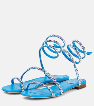 Crystal-embellished satin sandals | Rene Caovilla
