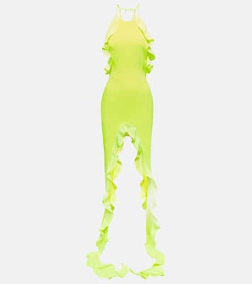 Asymmetric ruffled midi dress | David Koma