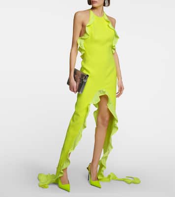 Asymmetric ruffled midi dress | David Koma