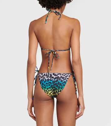 Leopard-print triangle bikini top | Ganni