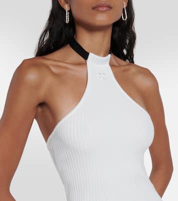 Ribbed-knit halterneck minidress | Courrèges