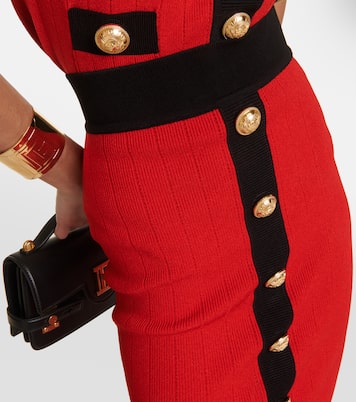 Falda midi de punto acanalado | Balmain