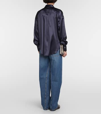 Embellished satin shirt | Brunello Cucinelli