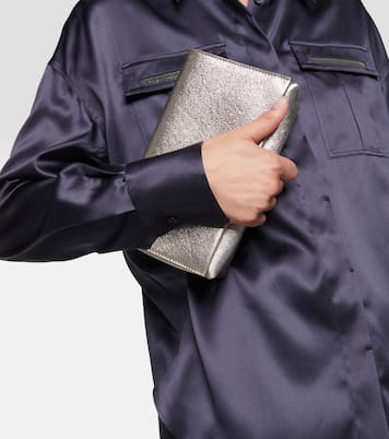 Embellished satin shirt | Brunello Cucinelli