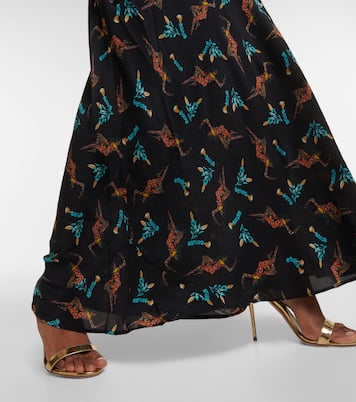 Printed halterneck silk maxi dress | Rixo