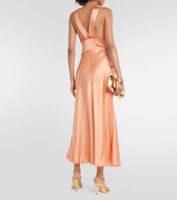 Aries lace-trimmed silk maxi dress | SIR
