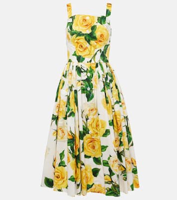 Abito midi in cotone con stampa | Dolce&Gabbana