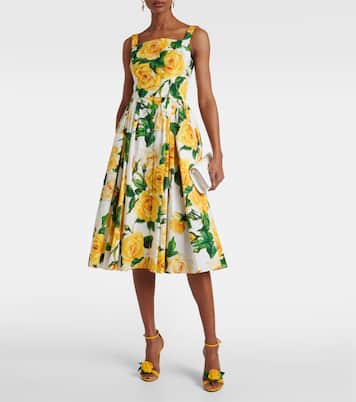 Abito midi in cotone con stampa | Dolce&Gabbana