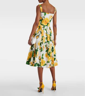 Abito midi in cotone con stampa | Dolce&Gabbana