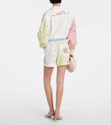 Shorts Willa in lino con ricamo | Alémais