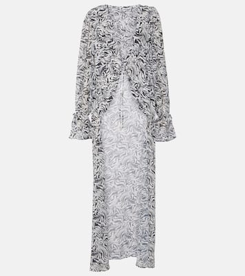 Zebra-print chiffon beach cover-up | Bananhot