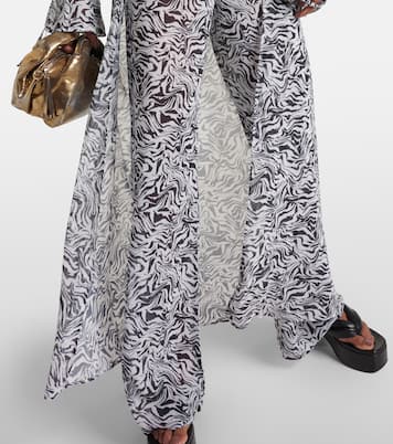 Zebra-print chiffon beach cover-up | Bananhot
