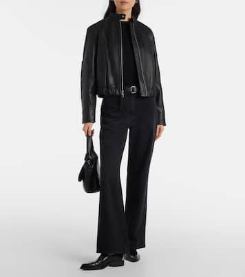 Chaqueta bomber cropped de piel | Vince