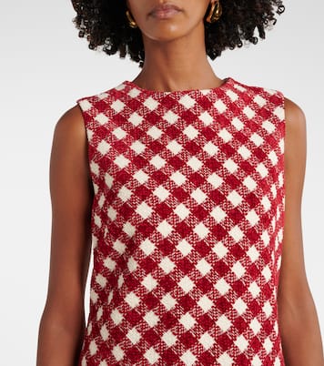 Abito corto in tweed a quadri | Oscar de la Renta