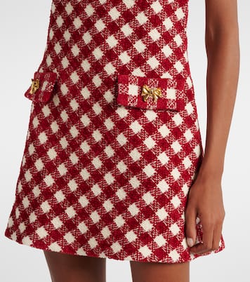 Abito corto in tweed a quadri | Oscar de la Renta
