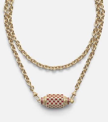 Collier Check en or 18 ct, diamants et rubis | Marie Lichtenberg