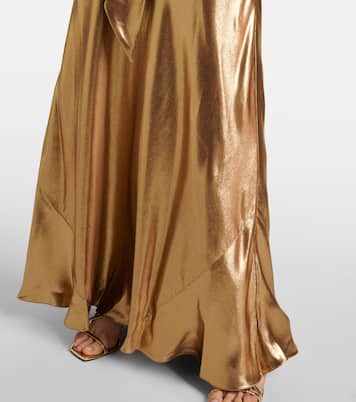 Robe longue Solar Gaze en satin | Galvan