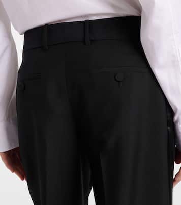 Wool and mohair wide-leg tuxedo pants | McQueen